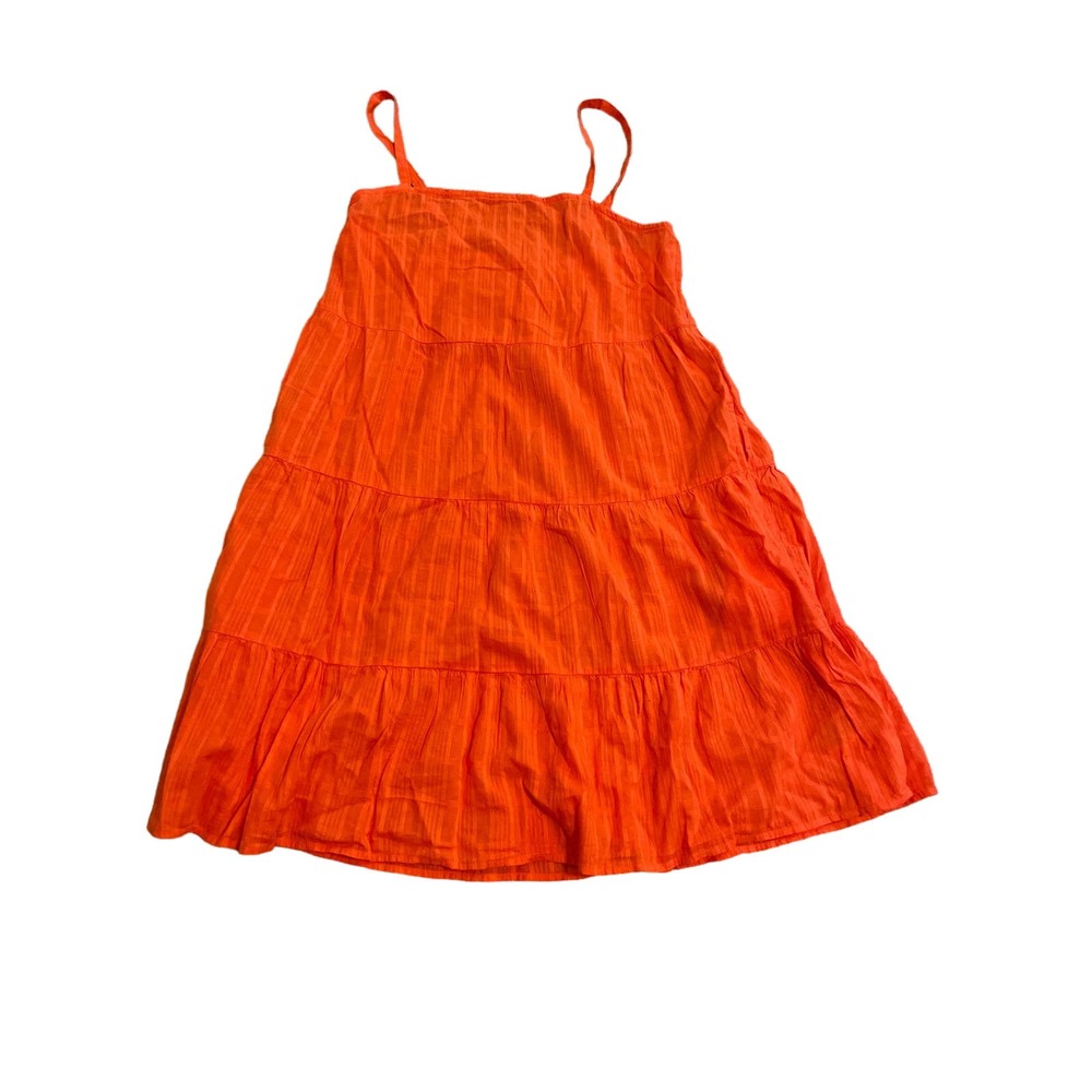 Old Navy Orange Tiered Ruffle Soaghetti Strap Mini Dress